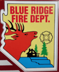Elk and cabin emblem